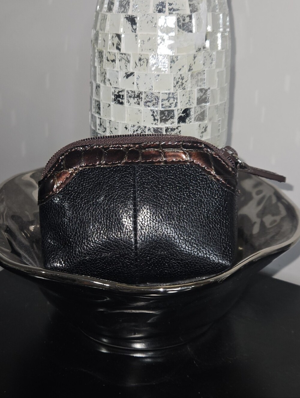 Brighton Chocolate Brown With Animal Print Inside Pouch, Like New! - Picture 6 of 12